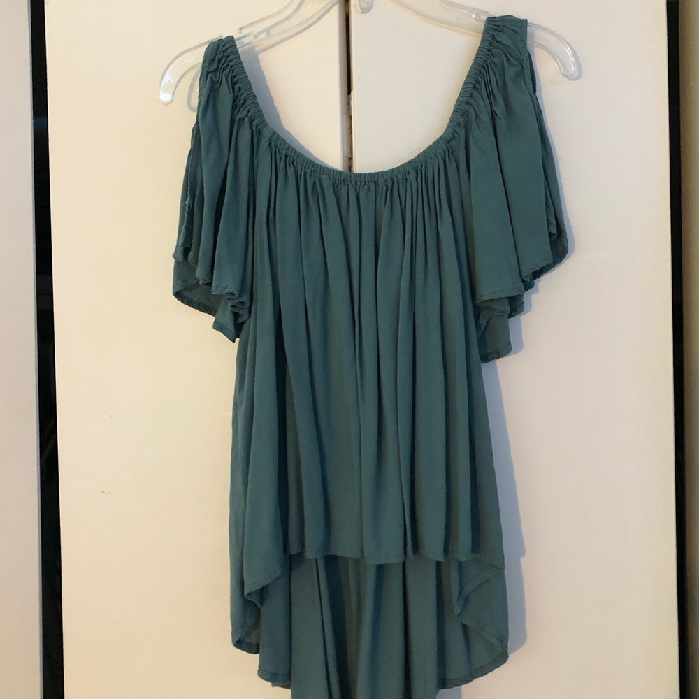 Altar’d state, off the shoulder, high low top